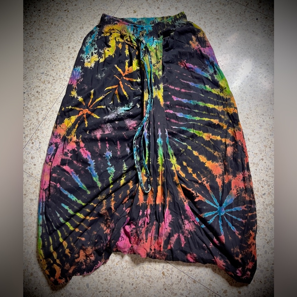 Rainbow Tie Dye Harem Pants by Tenzing Collections